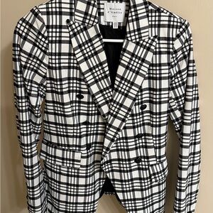 Black and White Plaid Blazer